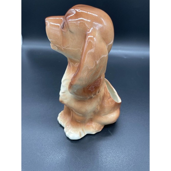 Vintage Royal Copley Cocker Spaniel Planter Brown Dog Figurine 1950’s - Picture 4 of 9